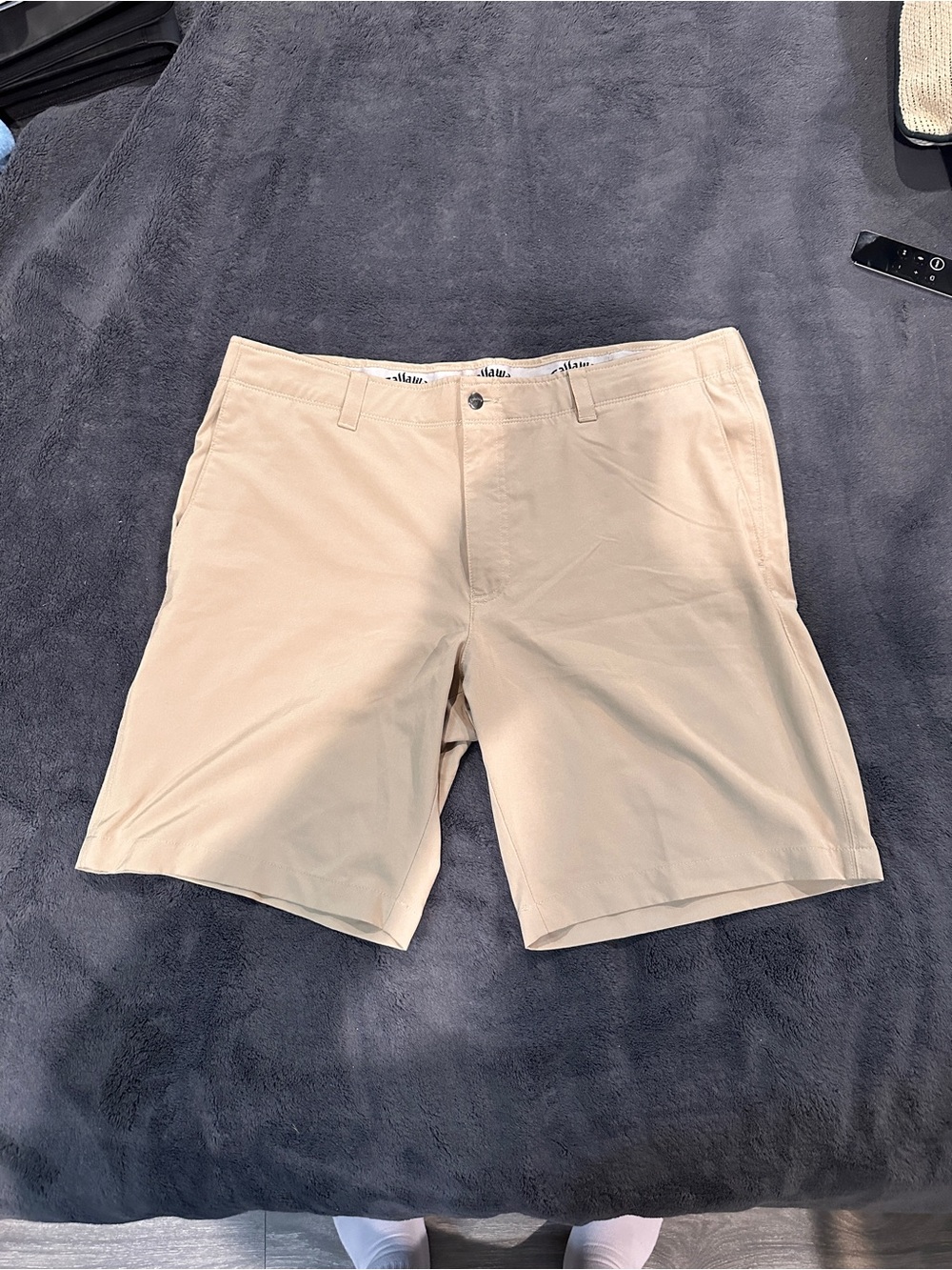 Callaway Men’s Flat Front Performance Golf Shorts Size 38 Pre-Owner Khaki